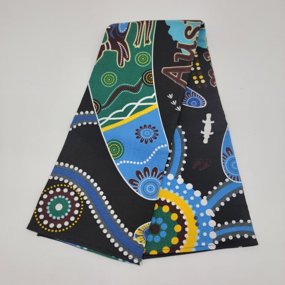 Souvenir Towel Or Tea‎ Towel Australia Cotton Kangaroos Boomarang NWOT